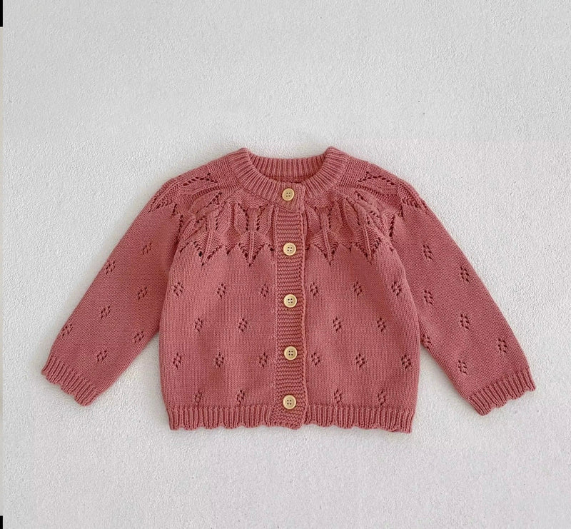 Load image into Gallery viewer, Baby girl soft and breathable knit cardigan ivory – Kali
