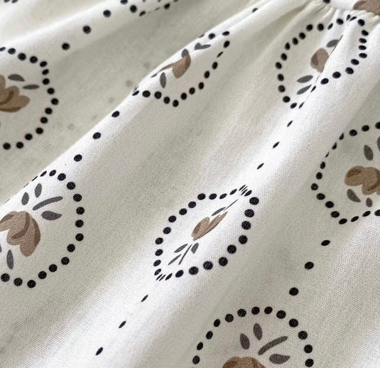 Barboteuse bébé fille été à motifs ronds fleuris