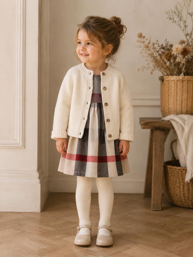 Load image into Gallery viewer, Baby girls' British-style checked dress – Autumn-Winter
