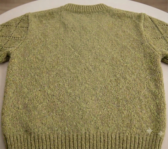 Olive openwork knit cardigan for baby and girl – Fall-Winter