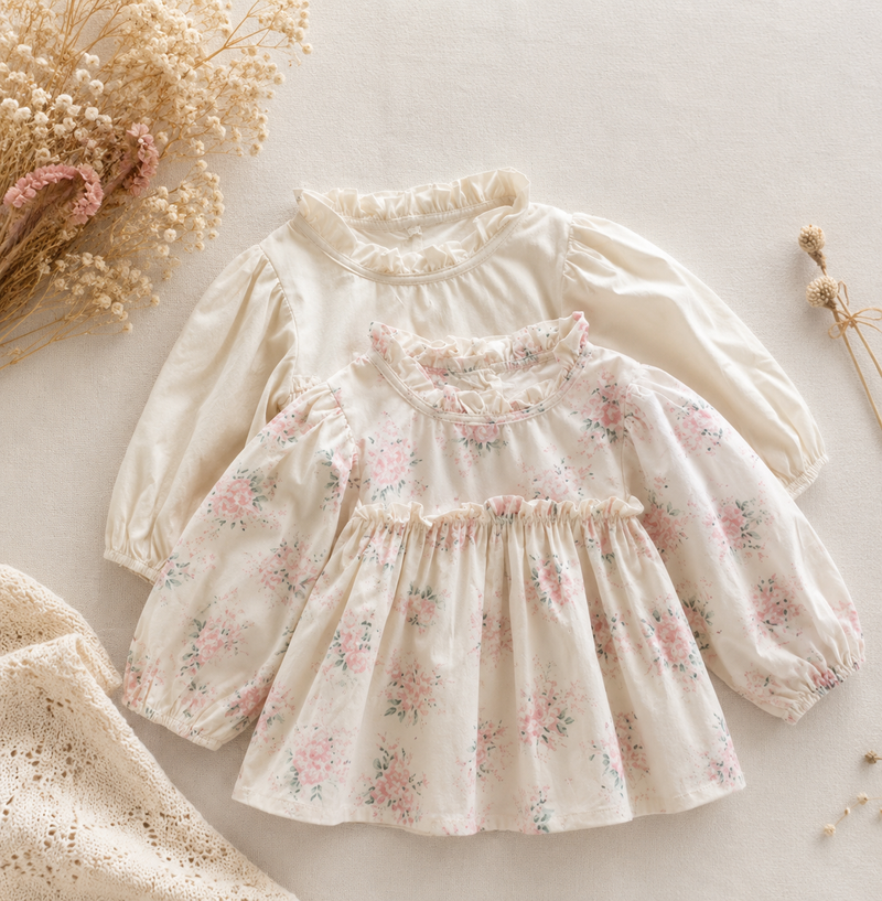 Load image into Gallery viewer, Baby girl's Floralie cotton blouse – Autumn-Winter
