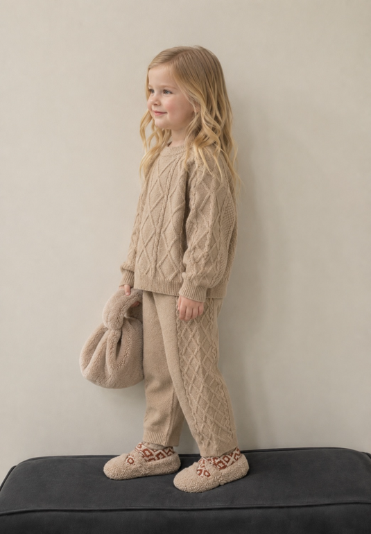 Ensemble Kali de pantalons et pulls en tricot chauds – Automne-Hiver