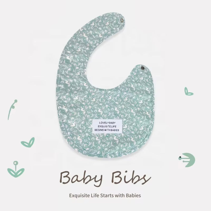 Load image into Gallery viewer, Bavoir bébé en coton motif fleuri – Kali - Boutique Kaki Lilas
