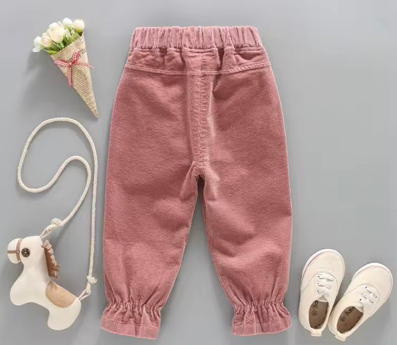 Load image into Gallery viewer, Girls' corduroy trousers with rabbit print – Kali
