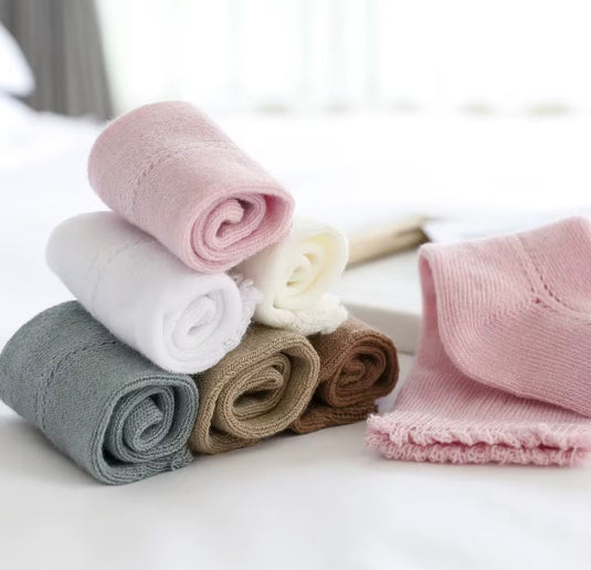 Chaussettes hautes bébé fille coton doux – automne – Kali - Boutique Kaki Lilas
