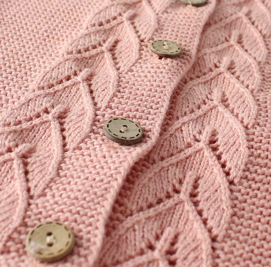 Baby girl's knitted cotton cardigan
