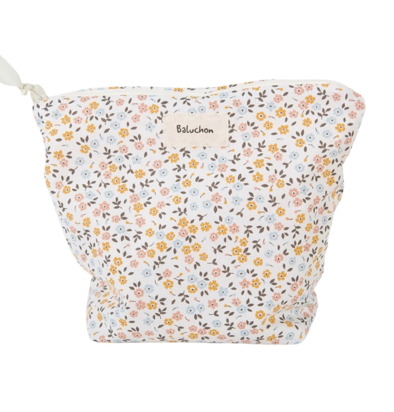 Load image into Gallery viewer, Handmade cosmetic bag medium size small flowers

