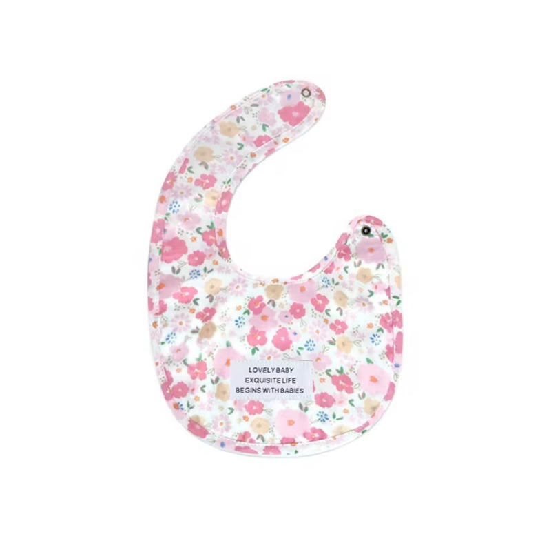 Load image into Gallery viewer, Bavoir bébé en coton motif fleuri – Kali - Boutique Kaki Lilas
