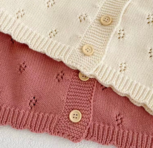 Baby girl soft and breathable knit cardigan ivory – Kali