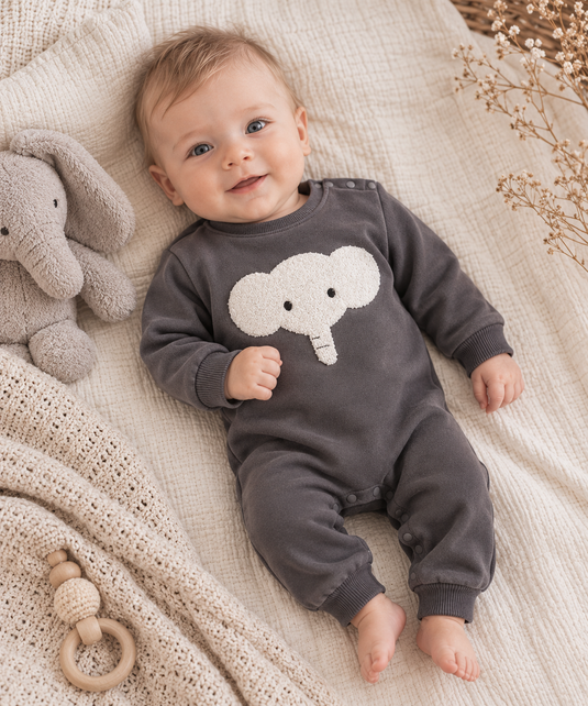 Combinaison bébé garçon motif éléphant en coton doux – Kali
