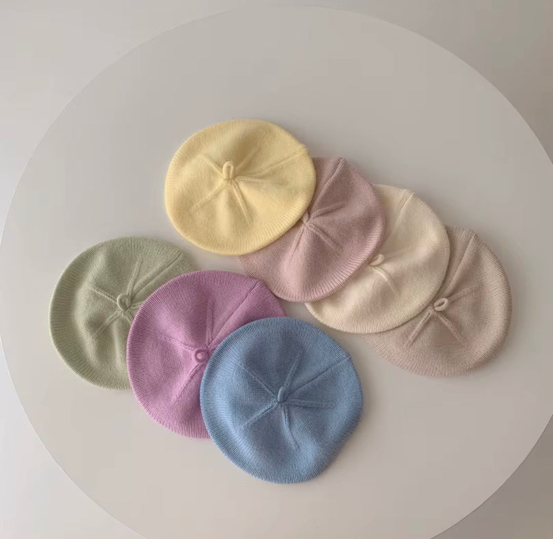 Chargez l'image dans la visionneuse de la galerie, Béret bébé fille 0-3 ans en coton doux – Kaki Lilas - Boutique Kaki Lilas
