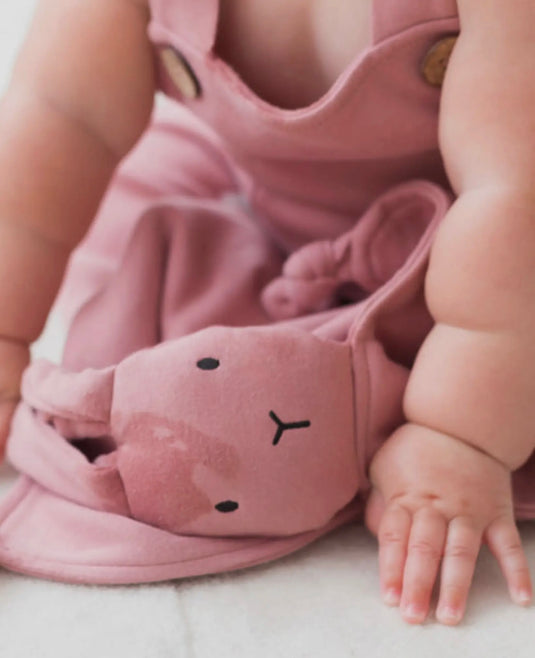 Doudou Lapin brossé Lovey-Berry coton bio - Boutique Kaki Lilas