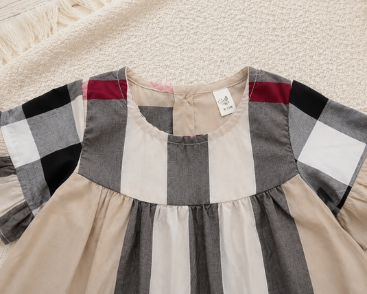 Baby girls' British-style checked dress – Autumn-Winter