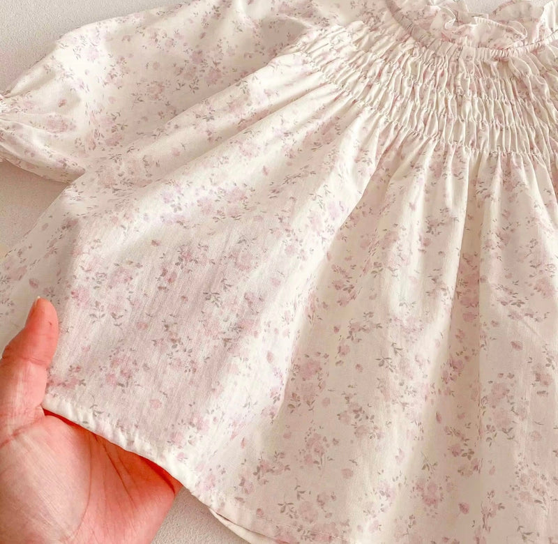 Load image into Gallery viewer, Girls' Pink 100% Cotton Long-Sleeved Dress – Kali
