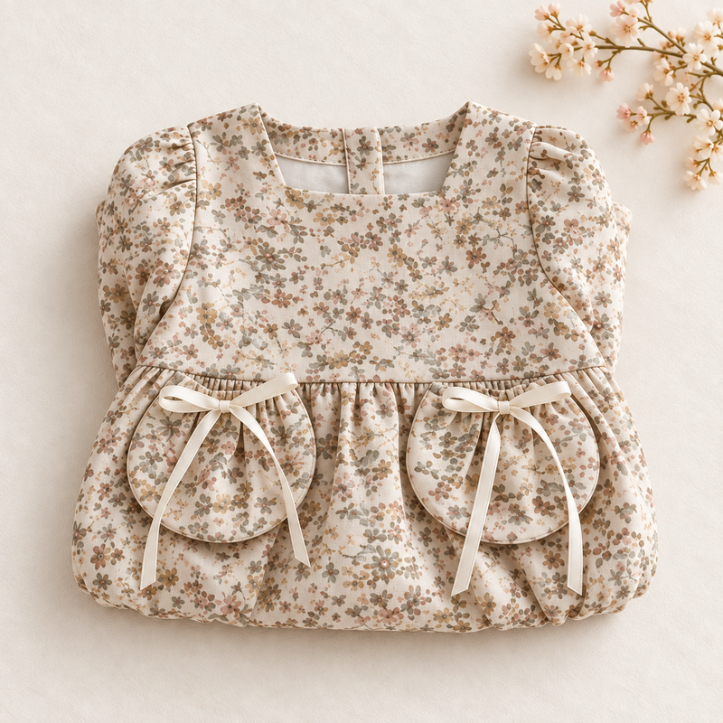 Load image into Gallery viewer, Barboteuse bébé fille fleurie – Style vintage - Pré-commande
