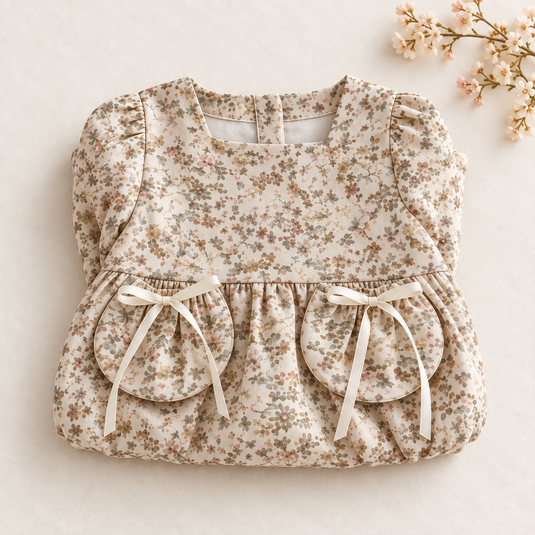 Barboteuse bébé fille fleurie – Style vintage - Pré-commande