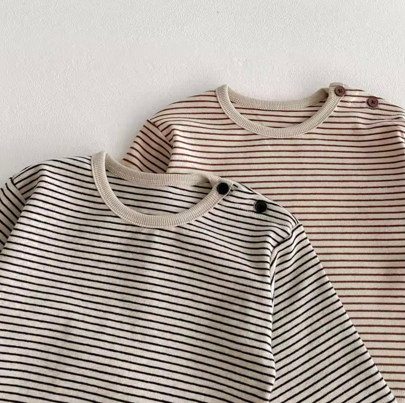 Load image into Gallery viewer, Boy's long-sleeved striped cotton T-shirt
