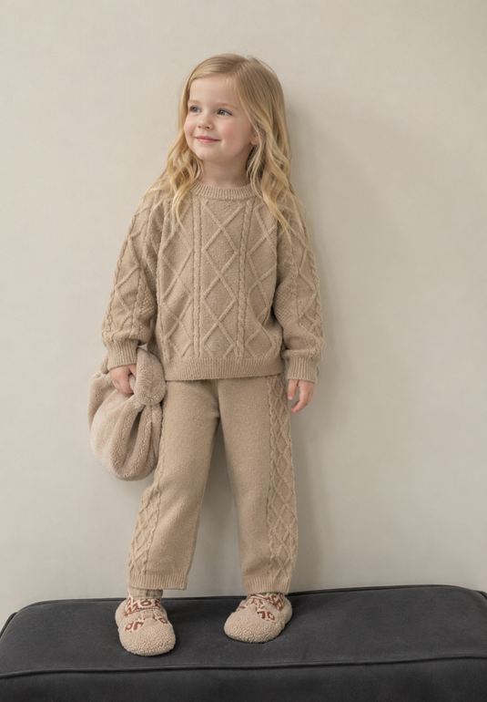 Ensemble Kali de pantalons et pulls en tricot chauds – Automne-Hiver