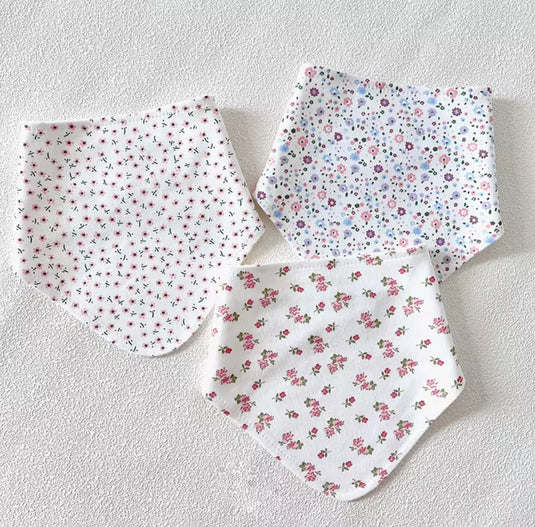 Ensemble de 3 bavoirs bandana bébé en coton – Kali - Boutique Kaki Lilas